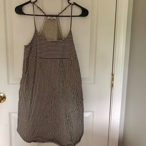 Madewell black and white stripped dress